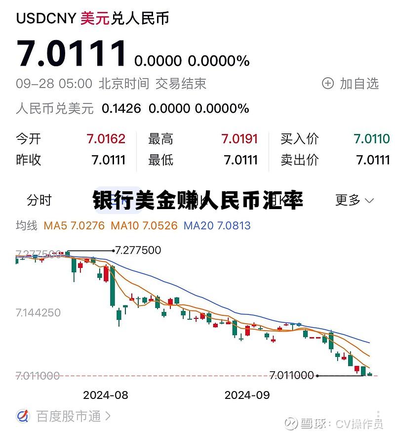 银行美金赚人民币汇率(银行的美金换成人民币的汇率)