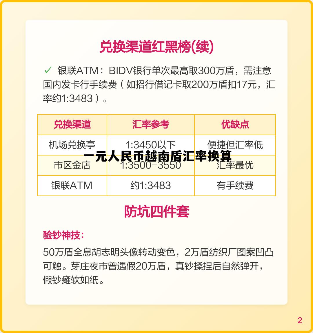 一元人民币越南盾汇率换算(1元人民币越南盾)